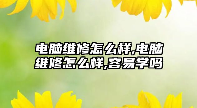 電腦維修怎么樣,電腦維修怎么樣,容易學(xué)嗎