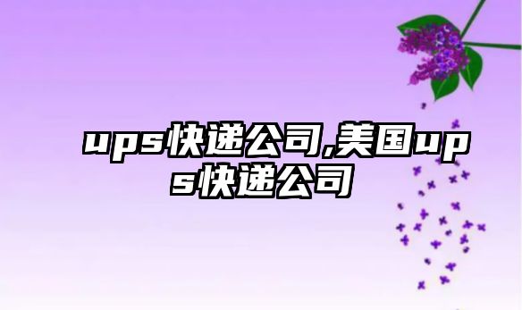 ups快遞公司,美國ups快遞公司