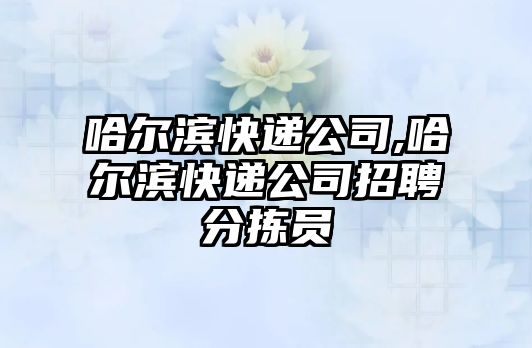 哈爾濱快遞公司,哈爾濱快遞公司招聘分揀員