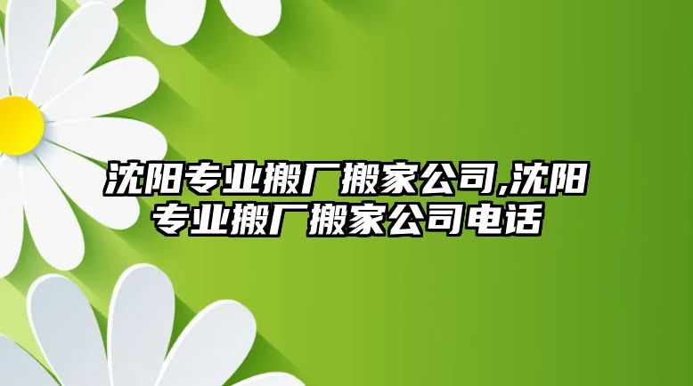 沈陽專業搬廠搬家公司,沈陽專業搬廠搬家公司電話