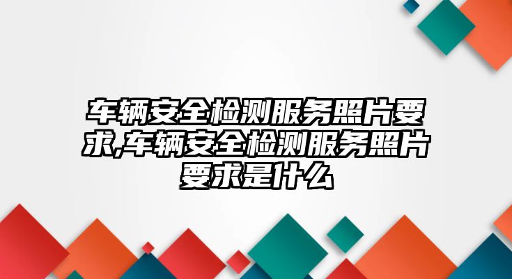 車輛安全檢測服務照片要求,車輛安全檢測服務照片要求是什么