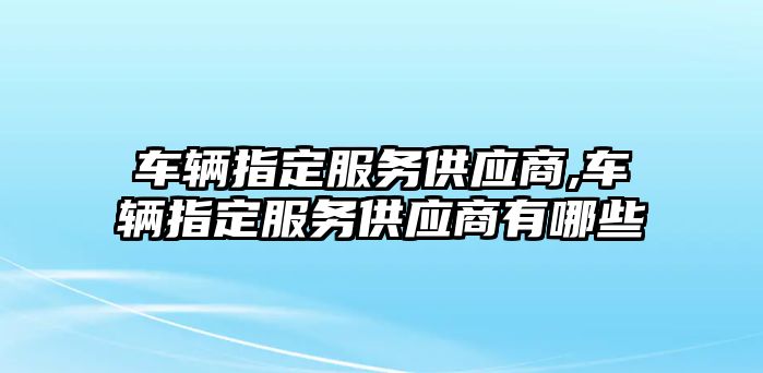 車輛指定服務(wù)供應(yīng)商,車輛指定服務(wù)供應(yīng)商有哪些