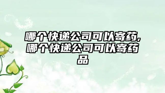 哪個快遞公司可以寄藥,哪個快遞公司可以寄藥品