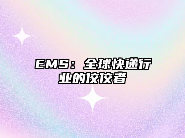 EMS：全球快遞行業(yè)的佼佼者