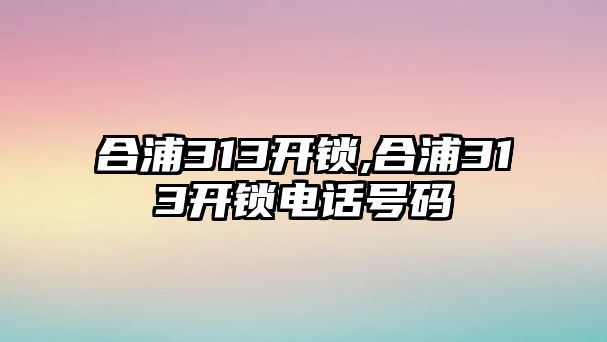 合浦313開鎖,合浦313開鎖電話號碼