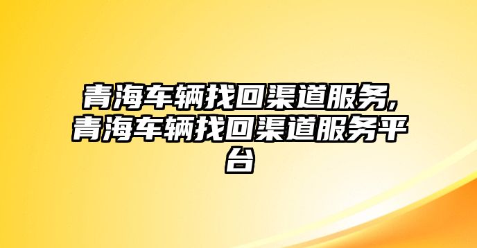 青海車輛找回渠道服務,青海車輛找回渠道服務平臺