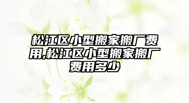 松江區(qū)小型搬家搬廠費(fèi)用,松江區(qū)小型搬家搬廠費(fèi)用多少