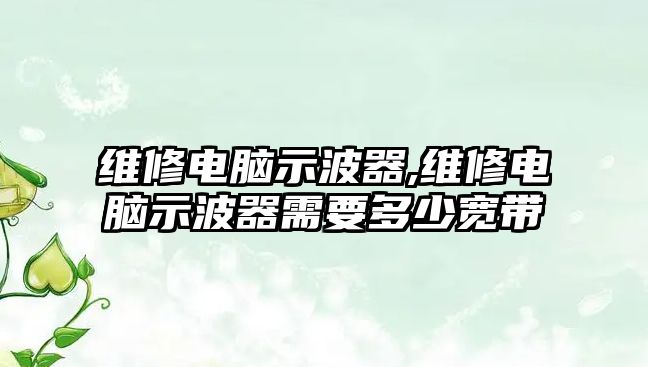 維修電腦示波器,維修電腦示波器需要多少寬帶