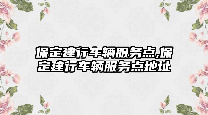 保定建行車輛服務點,保定建行車輛服務點地址