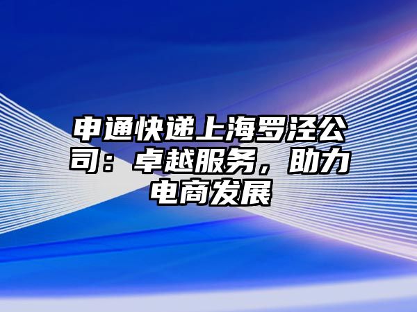 申通快遞上海羅涇公司：卓越服務，助力電商發展