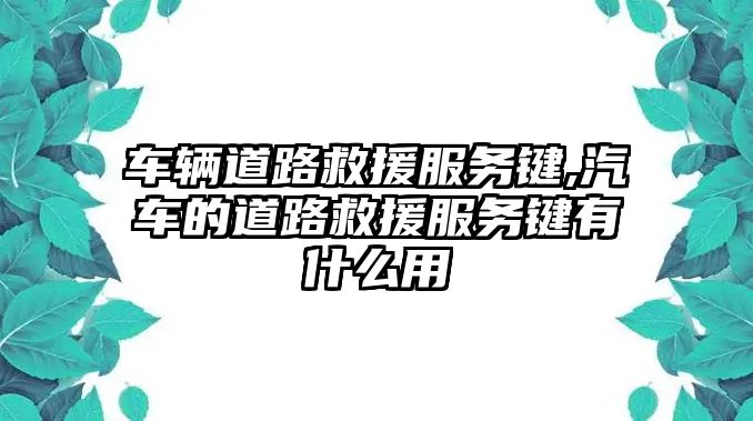 車輛道路救援服務(wù)鍵,汽車的道路救援服務(wù)鍵有什么用