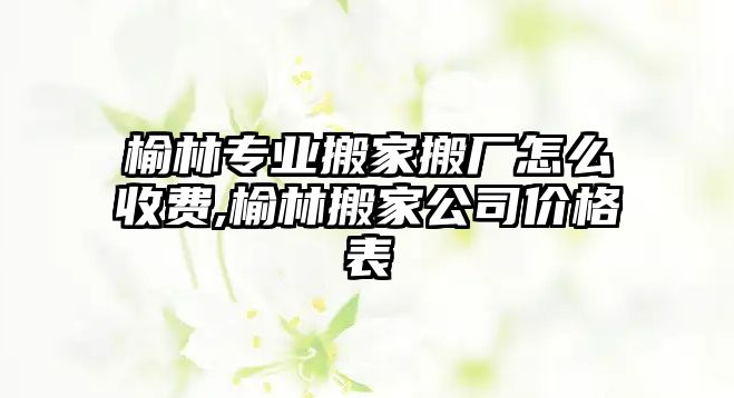 榆林專業搬家搬廠怎么收費,榆林搬家公司價格表