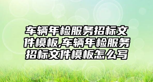 車輛年檢服務(wù)招標文件模板,車輛年檢服務(wù)招標文件模板怎么寫