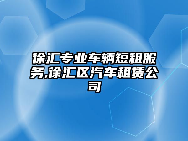 徐匯專業車輛短租服務,徐匯區汽車租賃公司