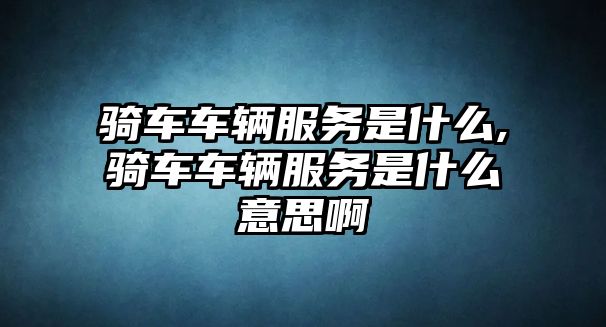 騎車車輛服務是什么,騎車車輛服務是什么意思啊