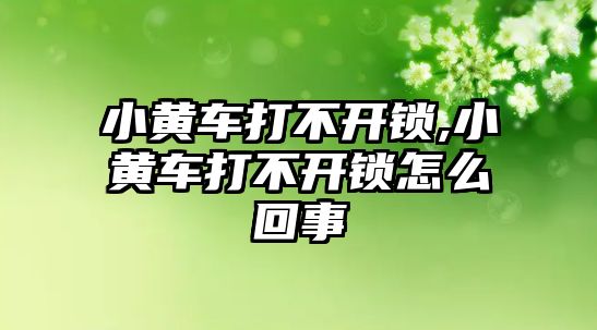 小黃車打不開鎖,小黃車打不開鎖怎么回事