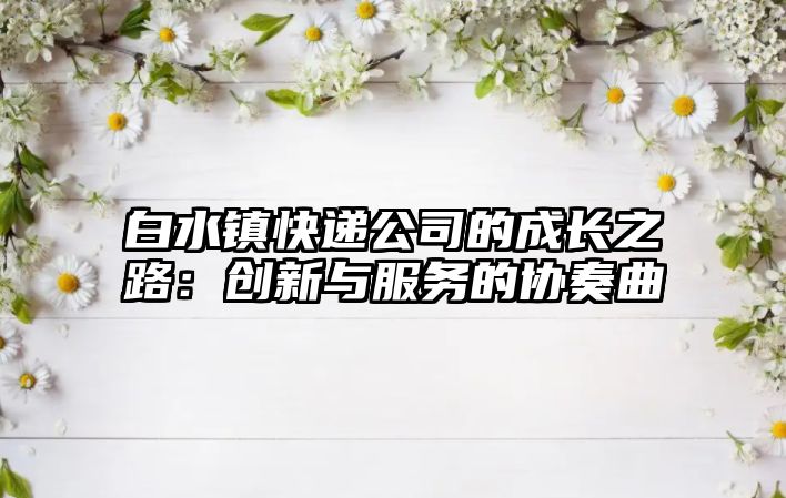 白水鎮快遞公司的成長之路：創新與服務的協奏曲