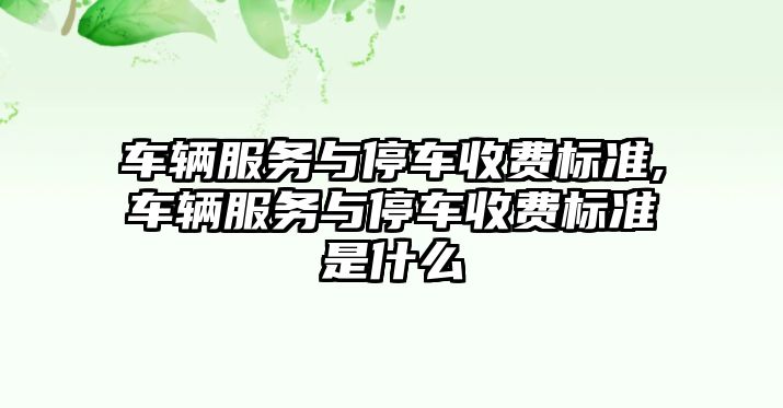 車輛服務與停車收費標準,車輛服務與停車收費標準是什么