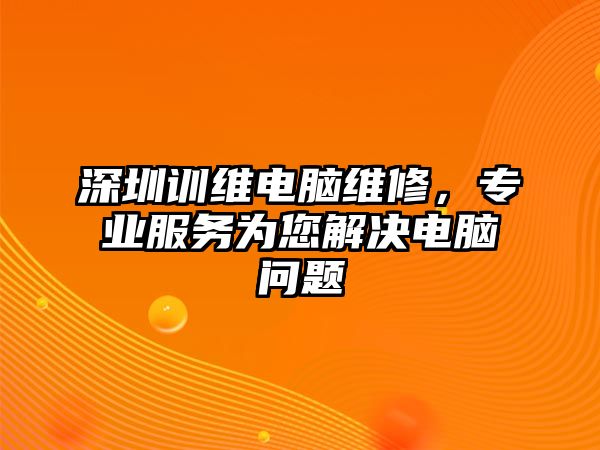 深圳訓維電腦維修，專業服務為您解決電腦問題