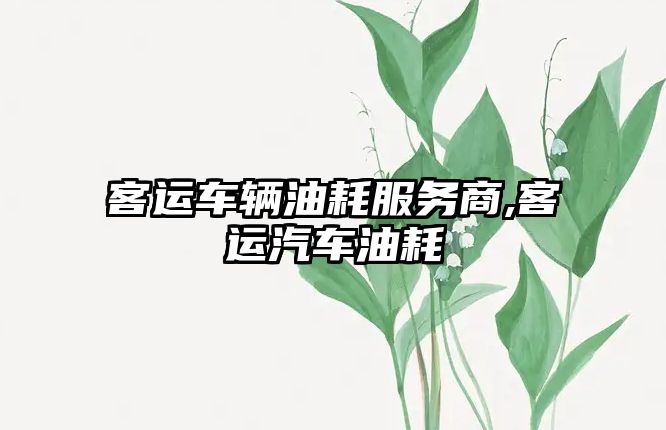 客運車輛油耗服務商,客運汽車油耗