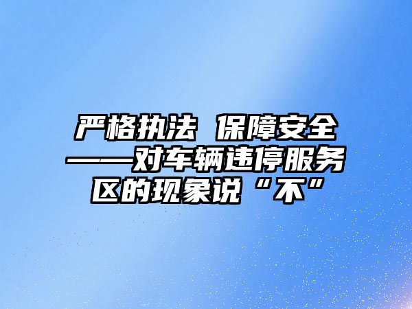 嚴格執法 保障安全——對車輛違停服務區的現象說“不”