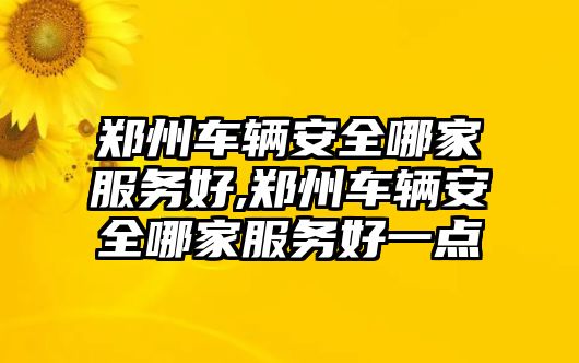 鄭州車輛安全哪家服務(wù)好,鄭州車輛安全哪家服務(wù)好一點(diǎn)