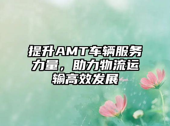 提升AMT車輛服務力量，助力物流運輸高效發展