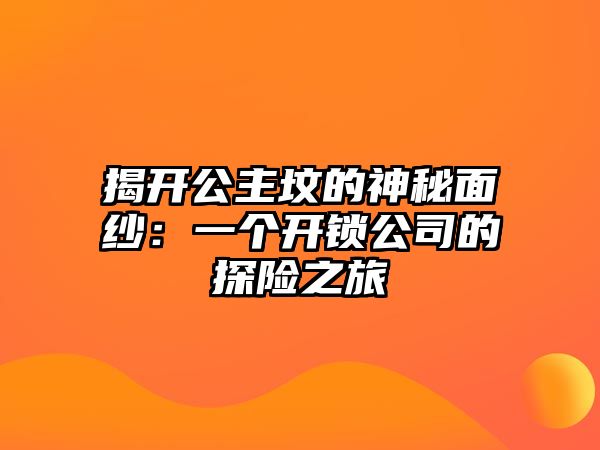 揭開公主墳的神秘面紗：一個開鎖公司的探險之旅