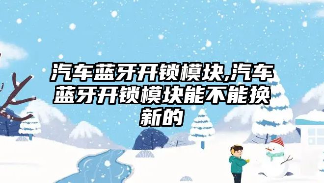 汽車藍牙開鎖模塊,汽車藍牙開鎖模塊能不能換新的