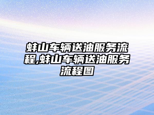 蚌山車輛送油服務(wù)流程,蚌山車輛送油服務(wù)流程圖