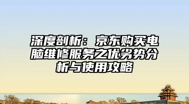 深度剖析：京東購買電腦維修服務之優劣勢分析與使用攻略