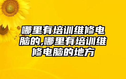 哪里有培訓維修電腦的,哪里有培訓維修電腦的地方