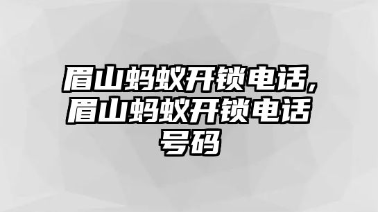 眉山螞蟻開鎖電話,眉山螞蟻開鎖電話號碼