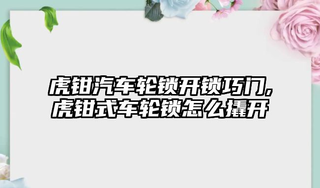 虎鉗汽車輪鎖開鎖巧門,虎鉗式車輪鎖怎么撬開