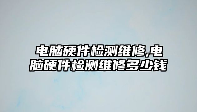 電腦硬件檢測維修,電腦硬件檢測維修多少錢