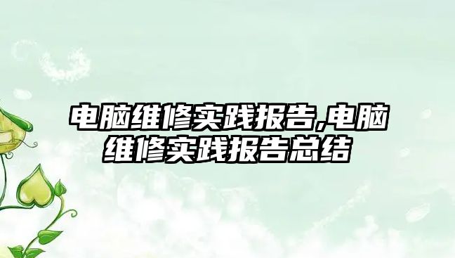 電腦維修實踐報告,電腦維修實踐報告總結