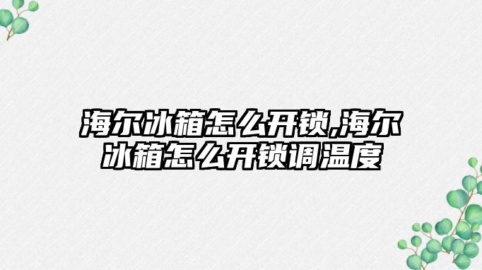 海爾冰箱怎么開鎖,海爾冰箱怎么開鎖調溫度