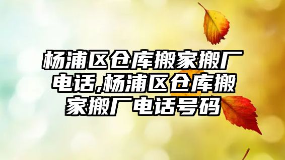 楊浦區倉庫搬家搬廠電話,楊浦區倉庫搬家搬廠電話號碼