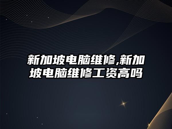 新加坡電腦維修,新加坡電腦維修工資高嗎