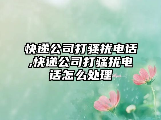 快遞公司打騷擾電話,快遞公司打騷擾電話怎么處理