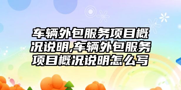 車輛外包服務(wù)項目概況說明,車輛外包服務(wù)項目概況說明怎么寫