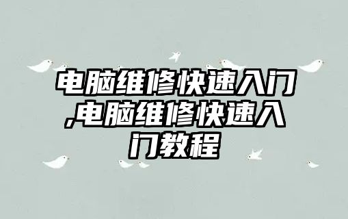 電腦維修快速入門,電腦維修快速入門教程