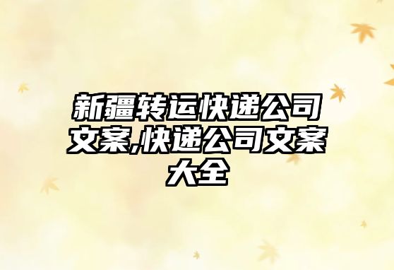 新疆轉運快遞公司文案,快遞公司文案大全