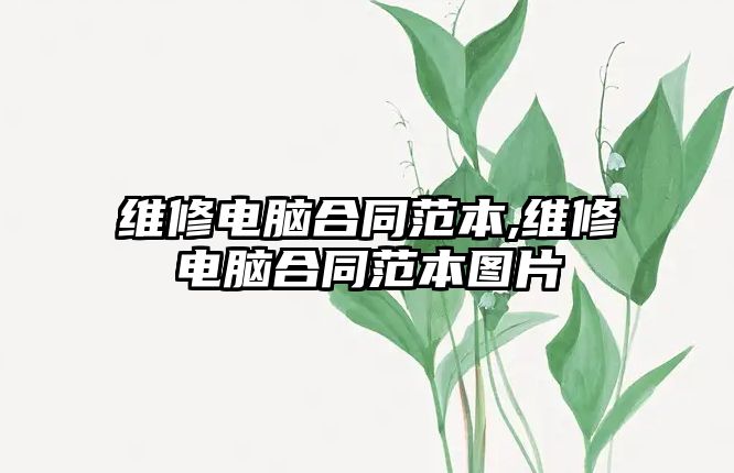 維修電腦合同范本,維修電腦合同范本圖片