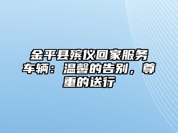 金平縣殯儀回家服務車輛：溫馨的告別，尊重的送行