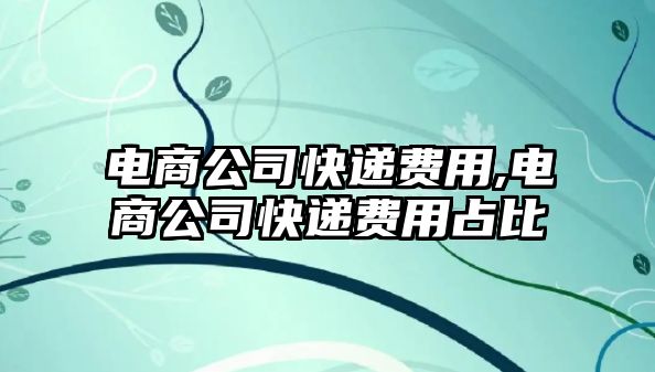 電商公司快遞費用,電商公司快遞費用占比