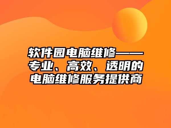 軟件園電腦維修——專業、高效、透明的電腦維修服務提供商