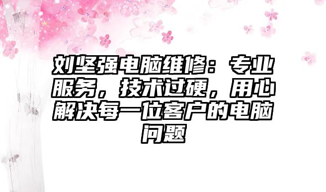 劉堅強電腦維修：專業服務，技術過硬，用心解決每一位客戶的電腦問題