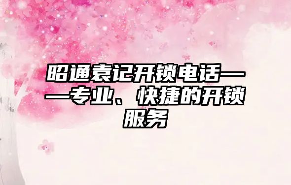 昭通袁記開鎖電話——專業、快捷的開鎖服務