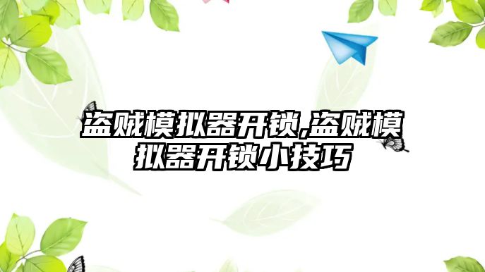 盜賊模擬器開鎖,盜賊模擬器開鎖小技巧